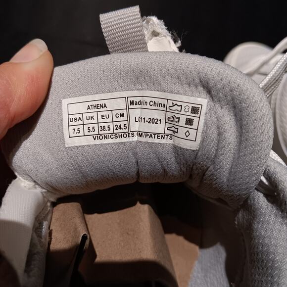 Vionic ATHENA Knit Leather Shoes In White Women’s Size 7.5 - Picture 8 of 13